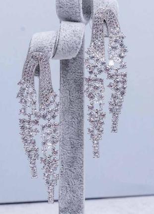 Нарядные серьги, длинные серьги, украшения для невесты2 фото