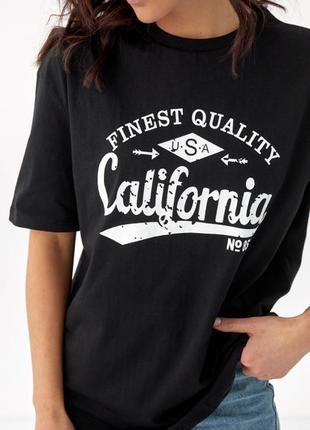 Розпродаж 🏷 турецька бавовняна подовжена футболка з написом california1 фото