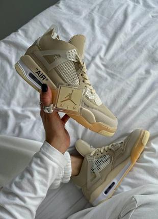 Кросівки off-white x nike air jordan 4 retro sail wmns