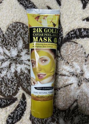 Золота маска-плівка для обличчя 24 к з біозолотом (24k gold caviar peel-off mask)