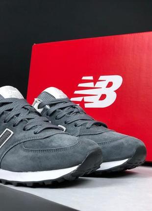 New balance 574 кроссовки кеды серые женские весенние осенние демисезонные демисезонное качество низкие замшевые3 фото