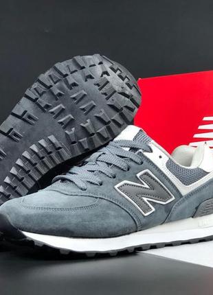 New balance 574 кроссовки кеды серые женские весенние осенние демисезонные демисезонное качество низкие замшевые2 фото