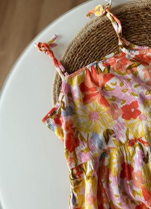 Летнее пляжное яркое платье в цветы сарафан 5-6р 6-7р3 фото