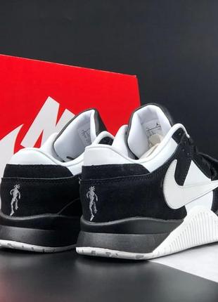 Nike triavis scott jordan кроссовки мужские найк джордан осенние весенние демисезонные демисезонные высокие топ качество кожаные замшевые черные с белым7 фото