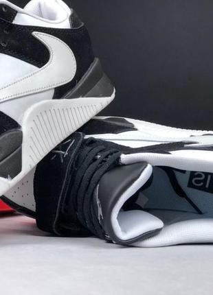 Nike triavis scott jordan кроссовки мужские найк джордан осенние весенние демисезонные демисезонные высокие топ качество кожаные замшевые черные с белым2 фото