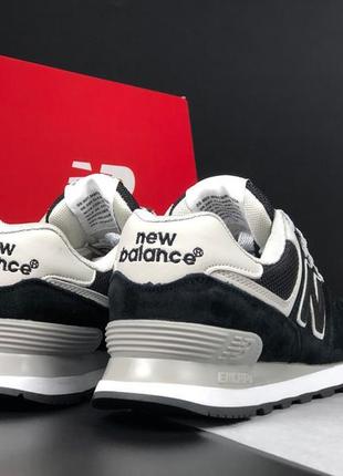 New balance 574 кроссовки кеды женские черные с белым замша замшевые отличное качество консультации16 баланс осенние весенние демисезонные демисезон низкие замша3 фото