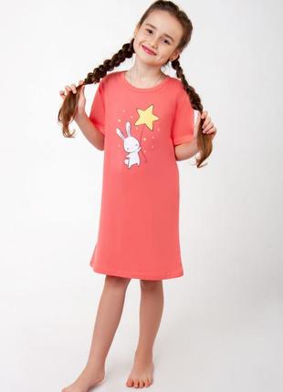 Ночная рубашка детская, ночная футболка удлиненная, милая ночная рубашка с лисичкой, домашнее платье, платье8 фото