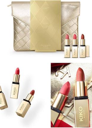 Набор подарочный для губ 3 мини помады в косметичк