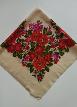 Украинский шерстяной платок винтаж