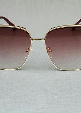 Окуляри брендові жіночі сонцезахисні стильні великі бордові з градієнтом