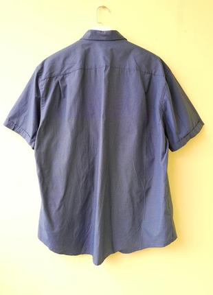 Брендовая рубашка мужская в клетку синяя van heusen большой размер батал2 фото