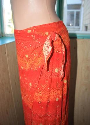 Яркая летняя пляжная юбка на запах в бохо этно стиле3 фото