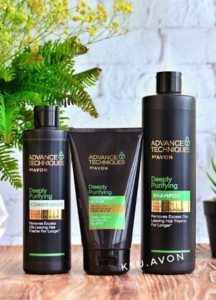 Набор для жирных волос «глубокая очистка» из 3-х единиц advance techniques by avon