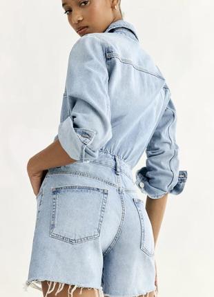 Комбінезон денім джинсовий сорочка шорти zara4 фото