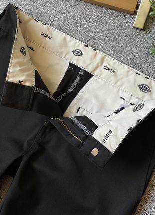 Мужские черные зауженные slim fit новые брюки чинос dickes оригинал размер 28/308 фото