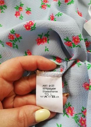 Блуза из фактурной ткани в цветочный принт новая6 фото