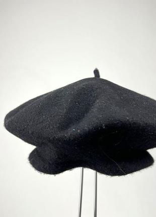 Берет фирменный seeberger, черный, шерстяной. качественный, шерсть
