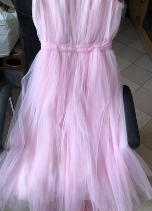 Нарядное пышное платье розового цвета на роспись или свадьбу3 фото