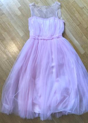 Нарядное пышное платье розового цвета на роспись или свадьбу8 фото