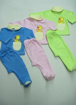 Коттоновый комплект р.20,22,24,26,28 на рост 56-86 см на 0-12 мес