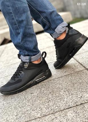 Кроссовки nike air max 90 ultra mid черные3 фото