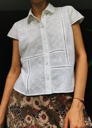 Легкая хлопковая блуза с вышивкой 100% хлопок бохо marks&spencer uk142 фото