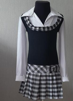 Дуже красиве плаття з блузкою, плаття в клітинку