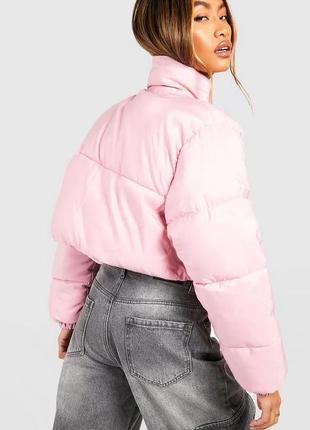 Нежно розовый укороченый дутик куртка барби3 фото