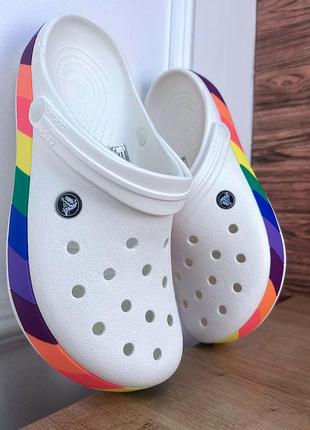 Женские кроксы сабоcrocs crocband rainbow радуга хитпродажей джибитсы2 фото