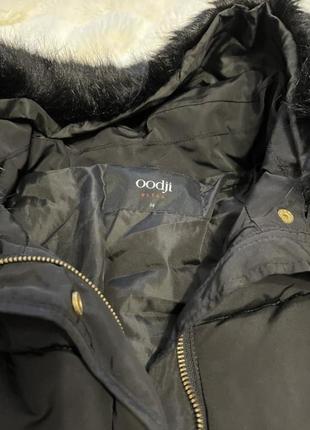 Пальто куртка пуховик черный с мехом стеганный9 фото