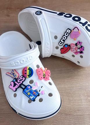 Крокси сабо crocs bayaband clog white унісекс усі розміри у наявності джибітси3 фото