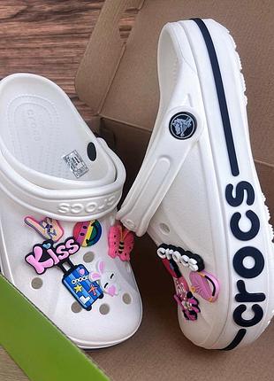 Крокси сабо crocs bayaband clog white унісекс усі розміри у наявності джибітси