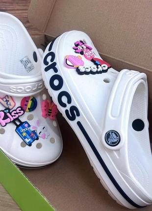 Крокси сабо crocs bayaband clog white унісекс усі розміри у наявності джибітси2 фото