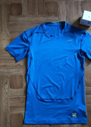 Футболка nike pro combat compression dri-fit blue