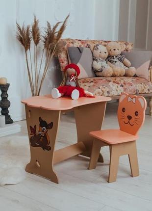 Вау!детский стол розовый!стол-парта с крышкой облачко и стульчик фигурный.подойдет для учебы, рисования5 фото