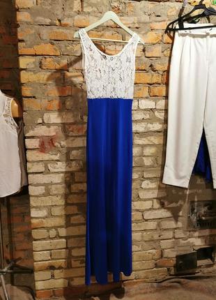 Платье длинное макси в пол с кружевом ажурное кружевное2 фото