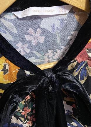 Шикарна блузочка в квіти 💐 zara раз.s3 фото
