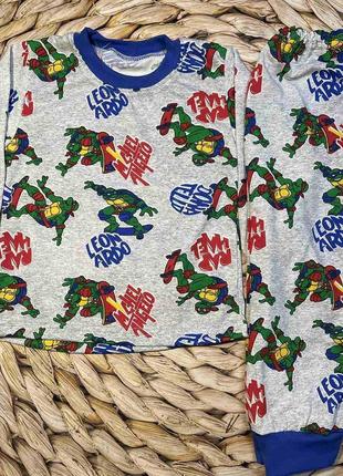 Пижама детская на мальчика "ниндзя черепашки"(без начеса) 7-9 лет