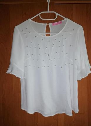 Легка блузка з перлинами3 фото