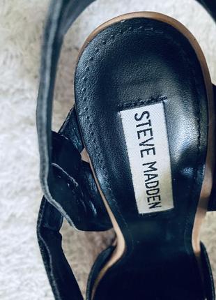 Steve madden оригинальные женские кожаные босоножки на высокой танкетке9 фото