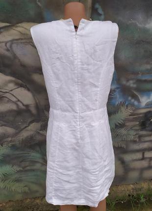Белоснежное платье миди хлопок +лен,льняное4 фото