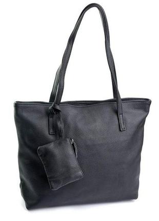 Женская кожаная сумка цвет черный fs-002