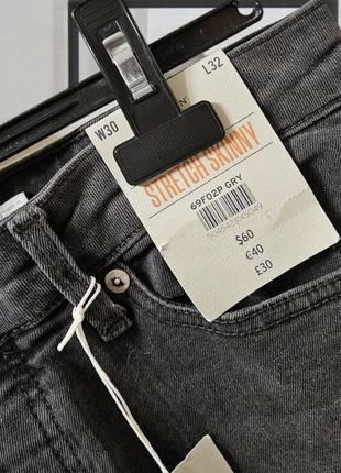 Джинси topman stretch skinny графіт9 фото