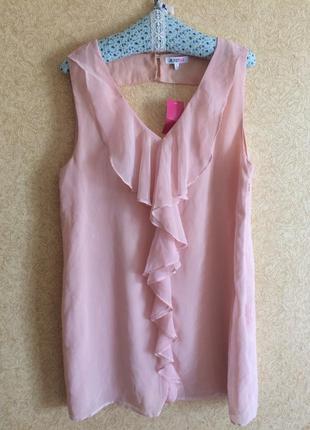 Пудровий літній сарафан з воланом плаття justfub3 фото