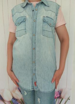 Джинсова безрукавка, сорочка, жилет