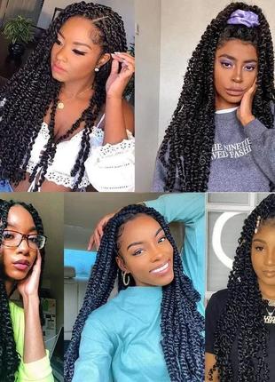 Passion twist канекалон косички сенегал, пряди для афрокосичек, 1 упаковка (22 нити)/45см