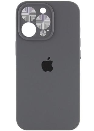 Чохол для iphone 14 pro silicone case camera protection (темно-сірий)