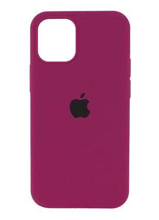 Чохол для iphone 13 silicone case full cover (марсала)