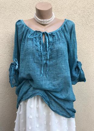 Легка блуза,сорочка реглан з мереживом,бавовна,етно стиль бохо,1 фото