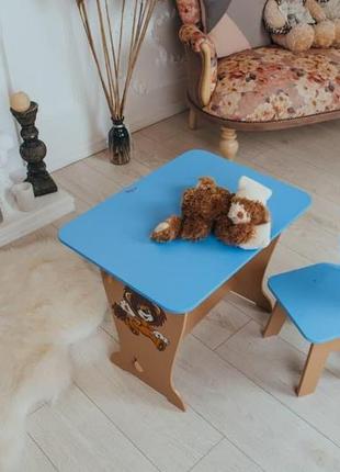 Детский стол! супер подарок!столик парта ,рисунок зайчик и стульчик детский медвежонок.для рисования,учебы,игр9 фото